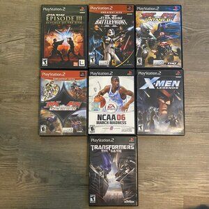 Lot of 7 PlayStation 2 PS2 Video Games - Star Wars, X-Men Legends, Transformers